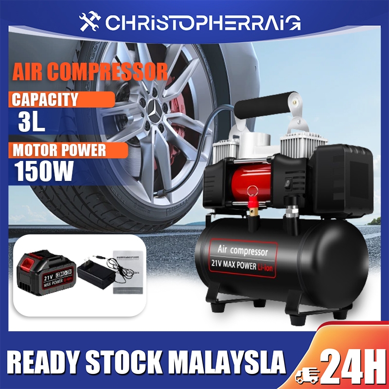 3 Years Warranty🔥3L air compressor mini/oil free Silent portable air ...
