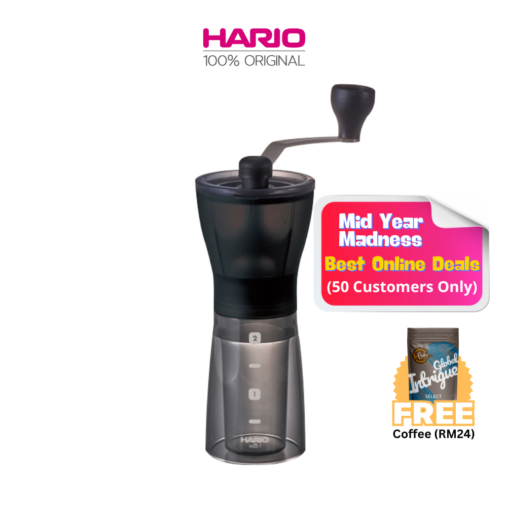 HARIO Mini Slim Plus Hand Coffee Grinder With Ceramic Burr (MSS1DTB