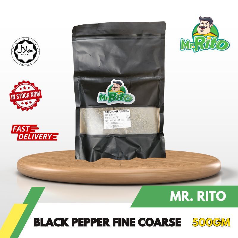 Black Pepper Fine Coarse 500gm 黑胡椒（幼）big pack restaurant cafe use ...