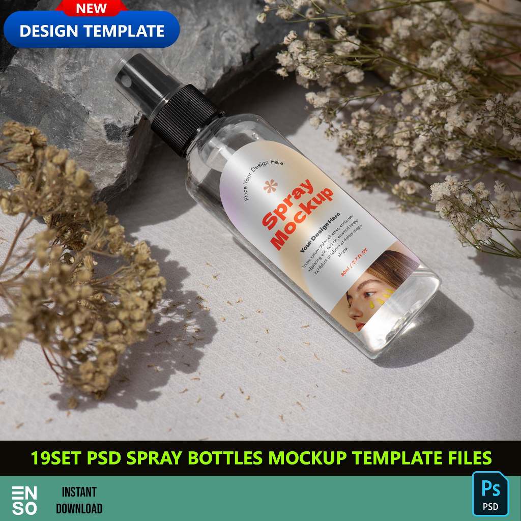 19-Set PSD Spray Bottle Mockup Files | PHOTOSHOP Editable Mockup ...