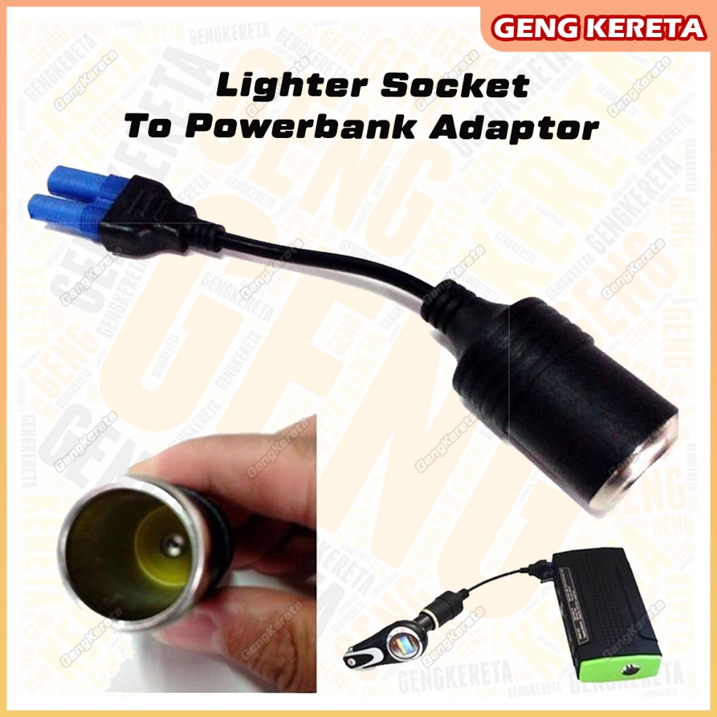 Smoking Lighter Socket Adaptor For 12V Car Jump Starter Battery Booster ...