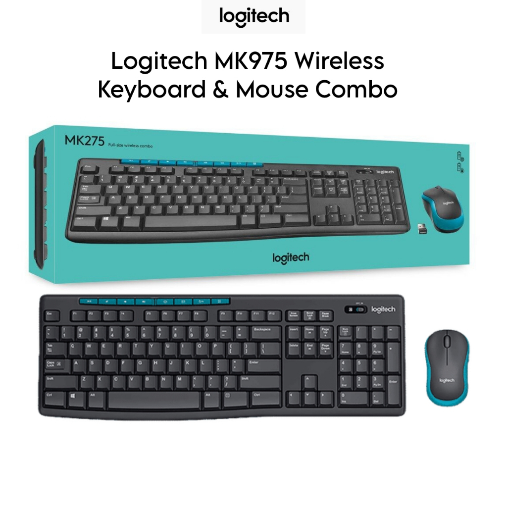 Logitech MK275 Wireless Keyboard and Mouse Combo 2.4 GHz Wireless ...