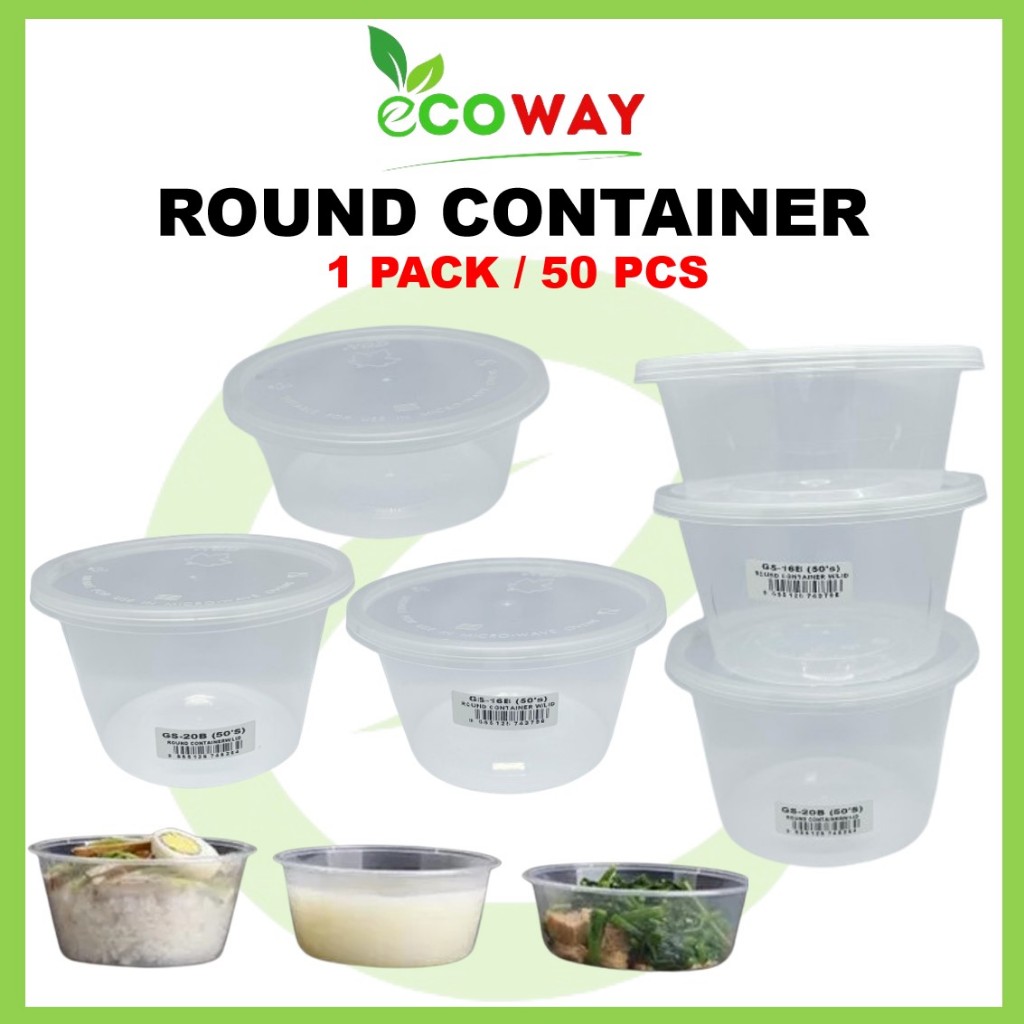 [50PCS±] 12OZ/16OZ/20OZ (GS12B/GS16B/GS20B) Disposable Round Container ...