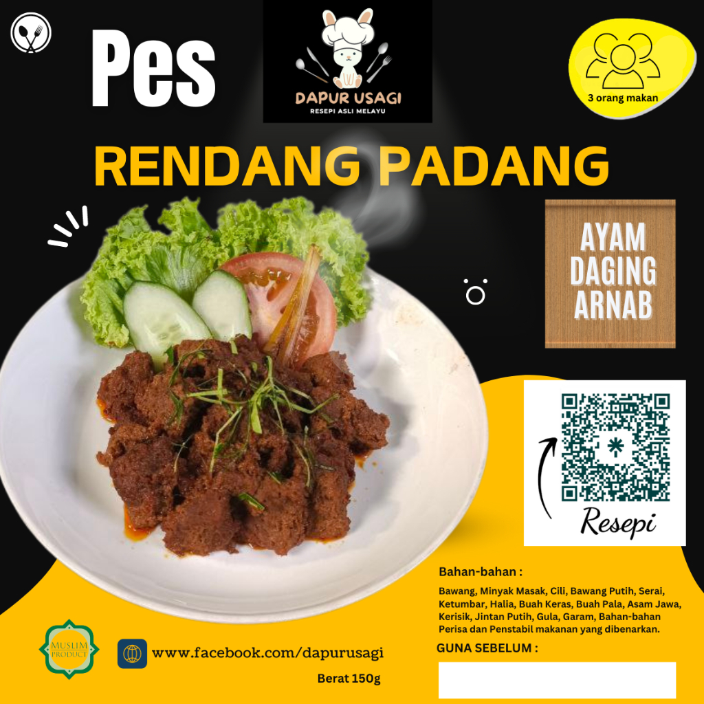 Pes Rendang Padang / Pes Masak Rendang Padang / Pes Masak Mudah , Cepat ...