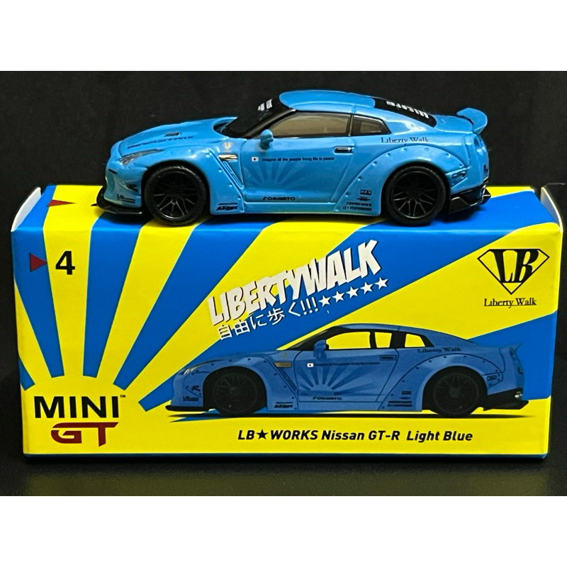 Mini GT #4 Liberty Walk LB-Works Nissan GTR Light Blue | Shopee