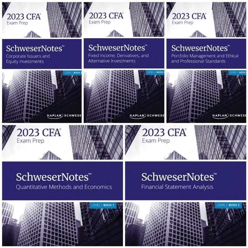 [9A115] SCHWESERNOTES 2023 LEVEL I CFA BOOK [1/2/3/4/5] (Kaplan ...