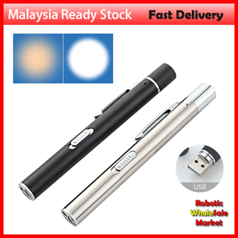 Portable Mini Medical Handy Pen Light USB Rechargeable  Dual Light Color Nursing Penlight Flashlight
