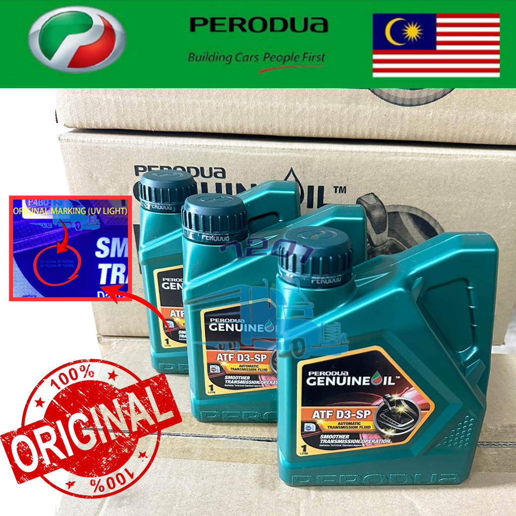 3 BOTOL 100% ORIGINAL ATF D3-SP Perodua Auto Transmission Fluid 1L Axia ...