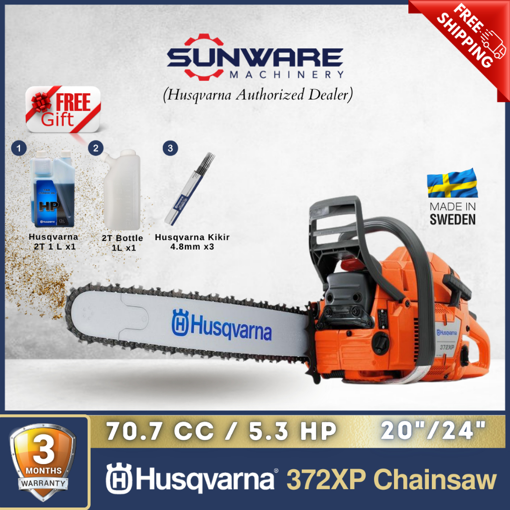 HUSQVARNA 372XP Chainsaw 20"/24"/28" Guide Bar & Chain (Made in Sweden ...