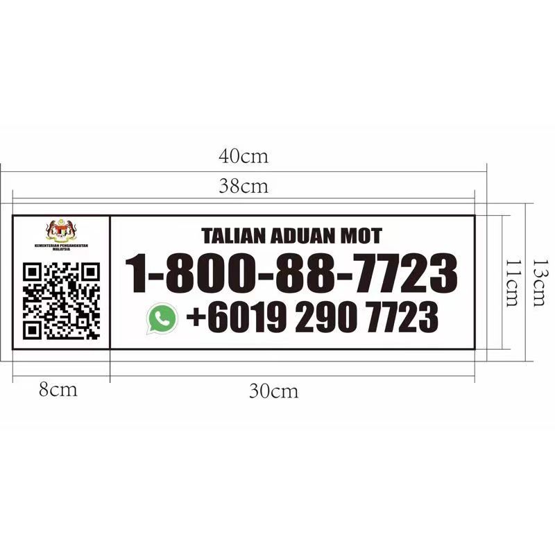 Talian Aduan MOT, new sticker Puspakom SPAD, JPJ, Lori Stiker | Shopee ...
