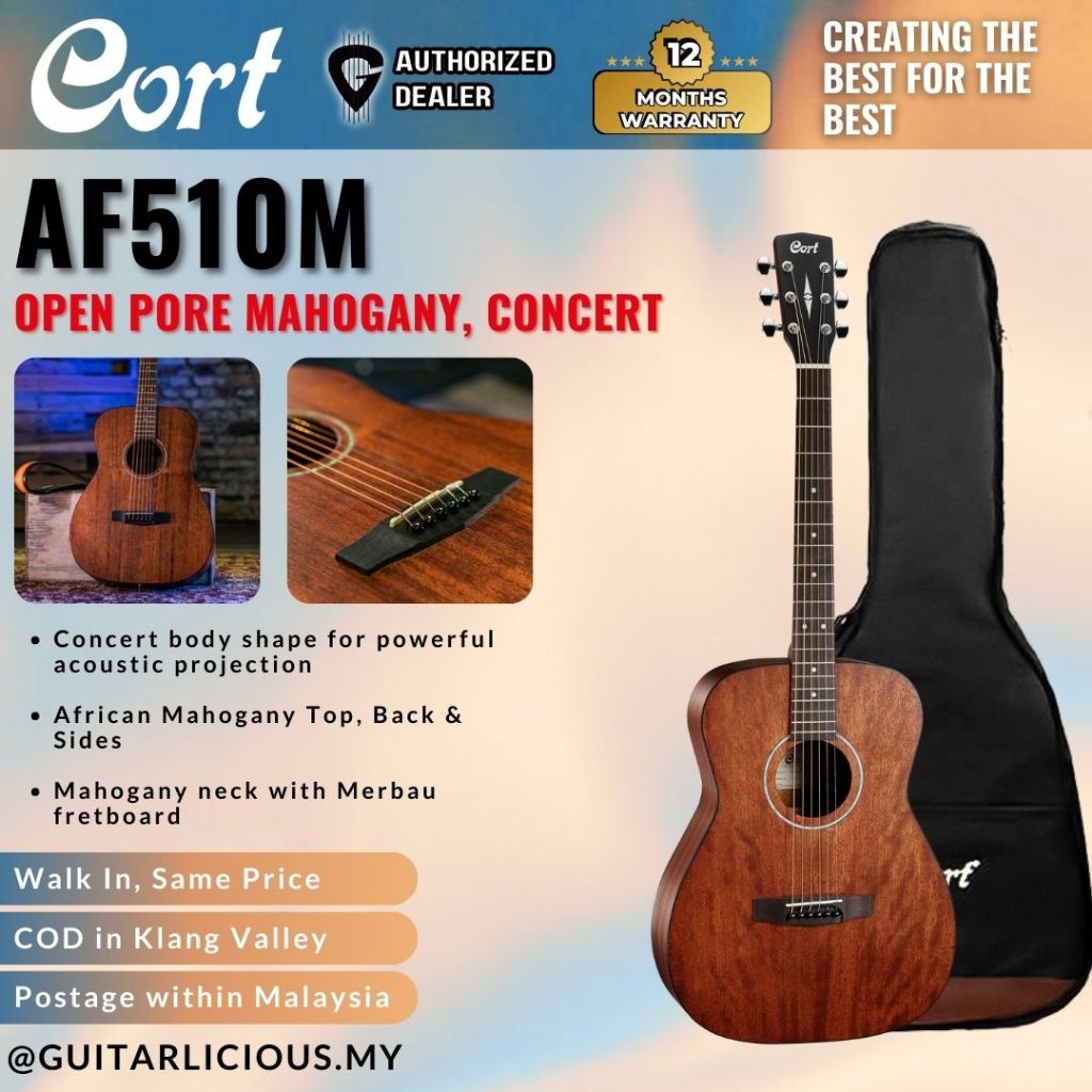 CORT AF510M Acoustic Guitar with Bag AF510M / AF510 Akustik gitar ...