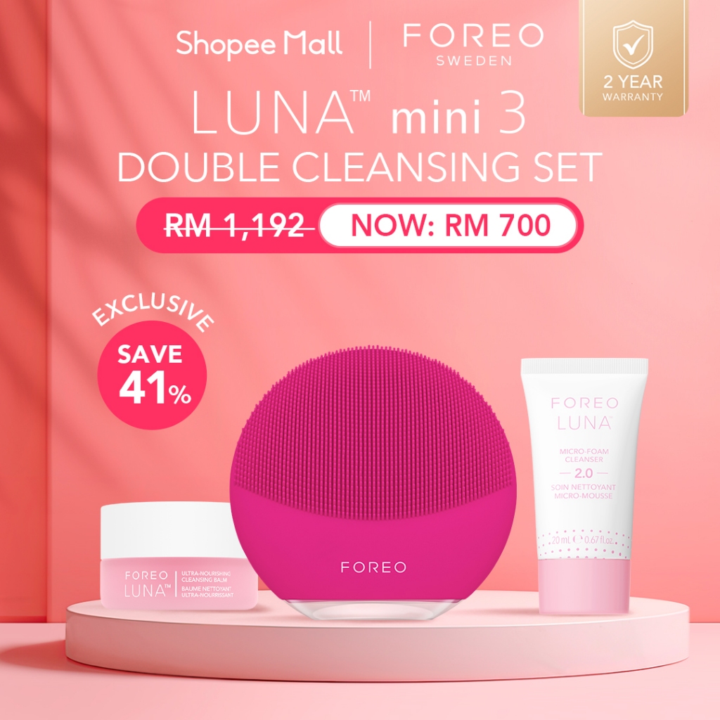 [BRAND EXCLUSIVE] FOREO LUNA 3 MINI DOUBLE CLEANSING SET | Shopee Malaysia