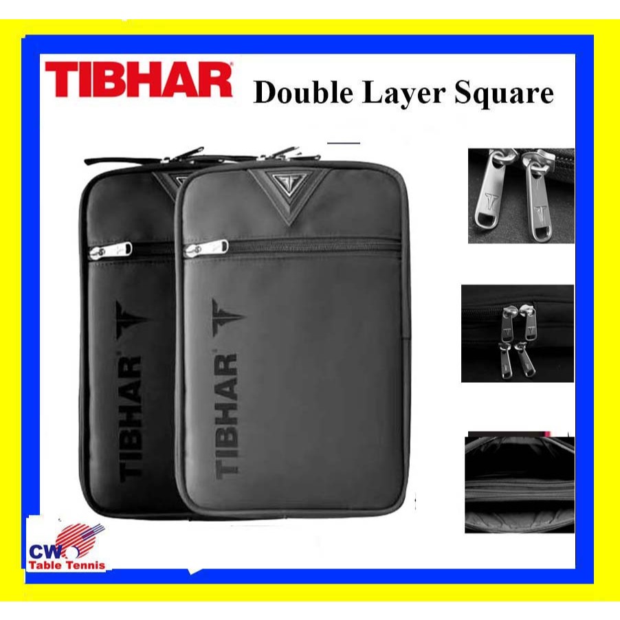 Tibhar DOUBLE LAYER Square Bat Case Square Casing Ping Pong Beg table ...