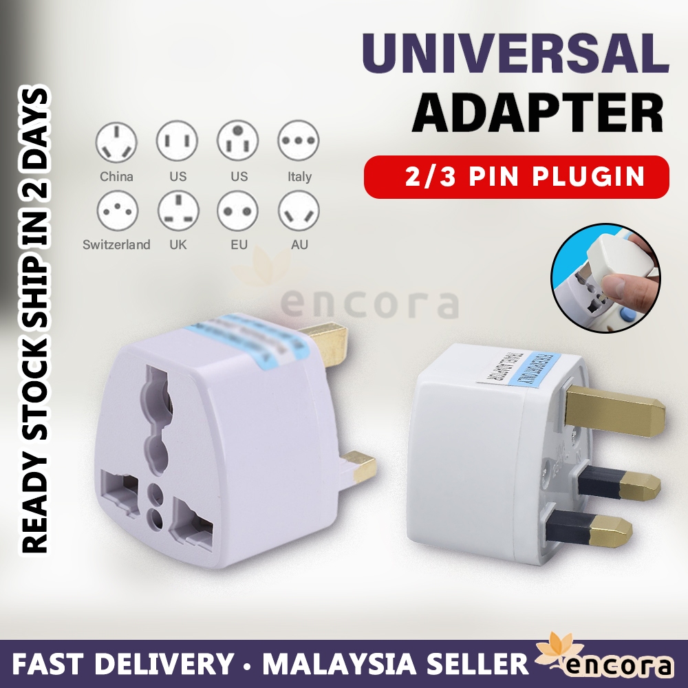 Encora 2 Pin 3 Pin Malaysia Plug Socket Travel Converter Adapter Plug ...
