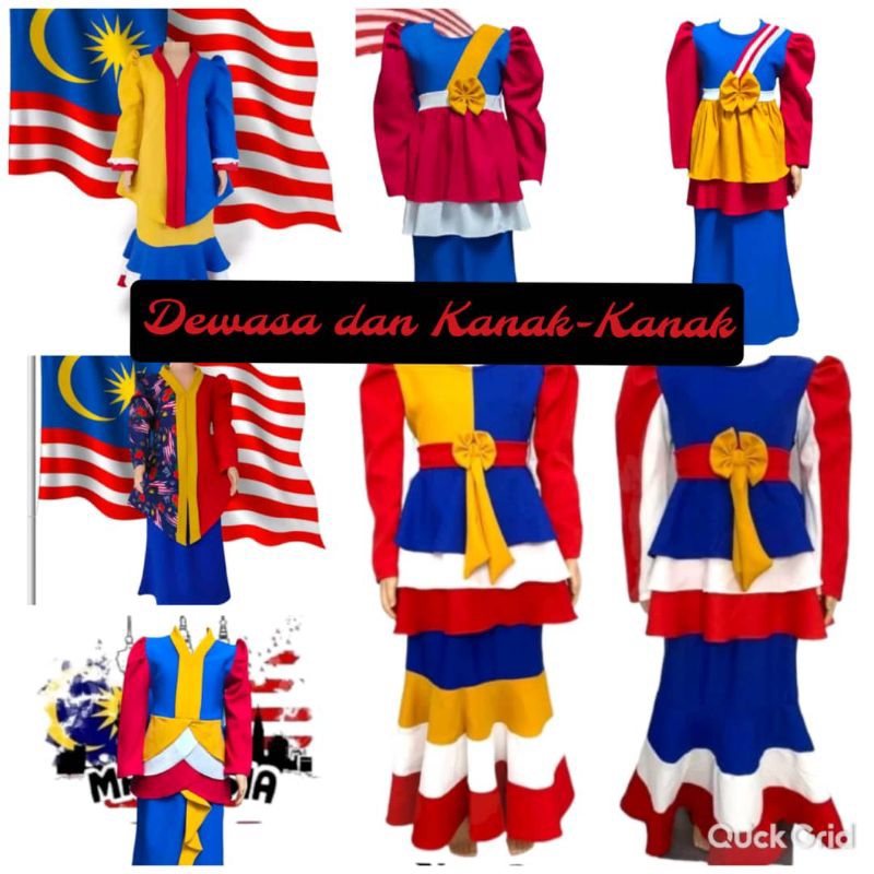 [PART 1] Baju Merdeka Dewasa Wanita Costume Kemerdekaan Kurung Peplum ...