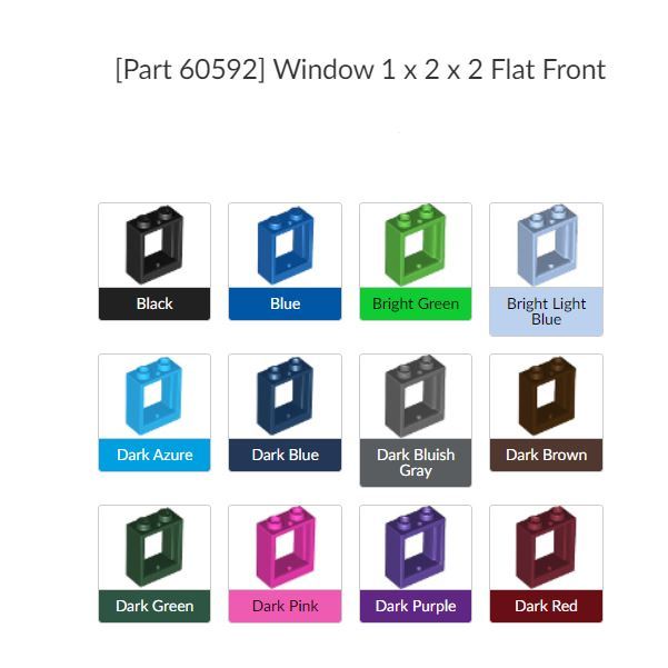 A62.[Ready Stock] 60592. Original Lego Parts : Window 1 x 2 x 2 Flat ...