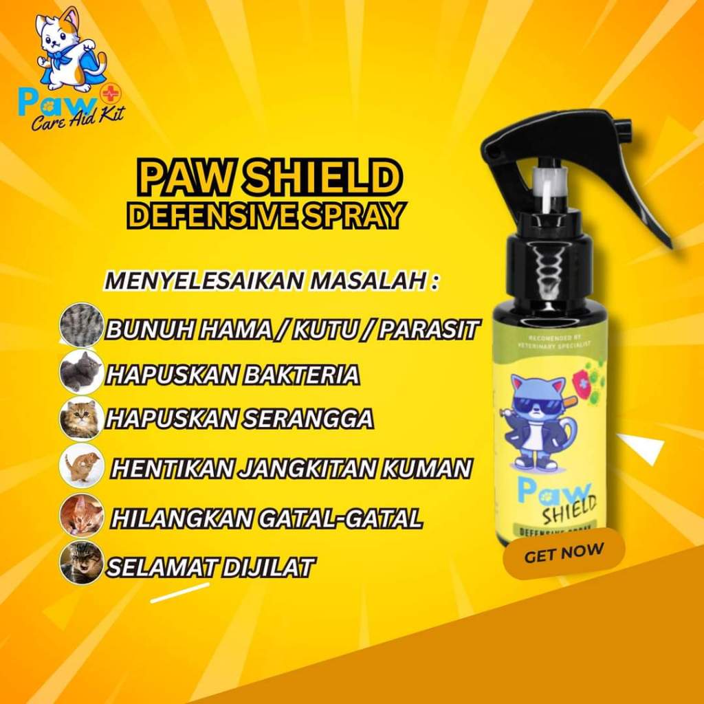 🔥ORIGINAL HQ🔥 PAW SHIELD (DEFENSIVE SPRAY) UNTUK KUCING ADA KUTU, HAMA ...