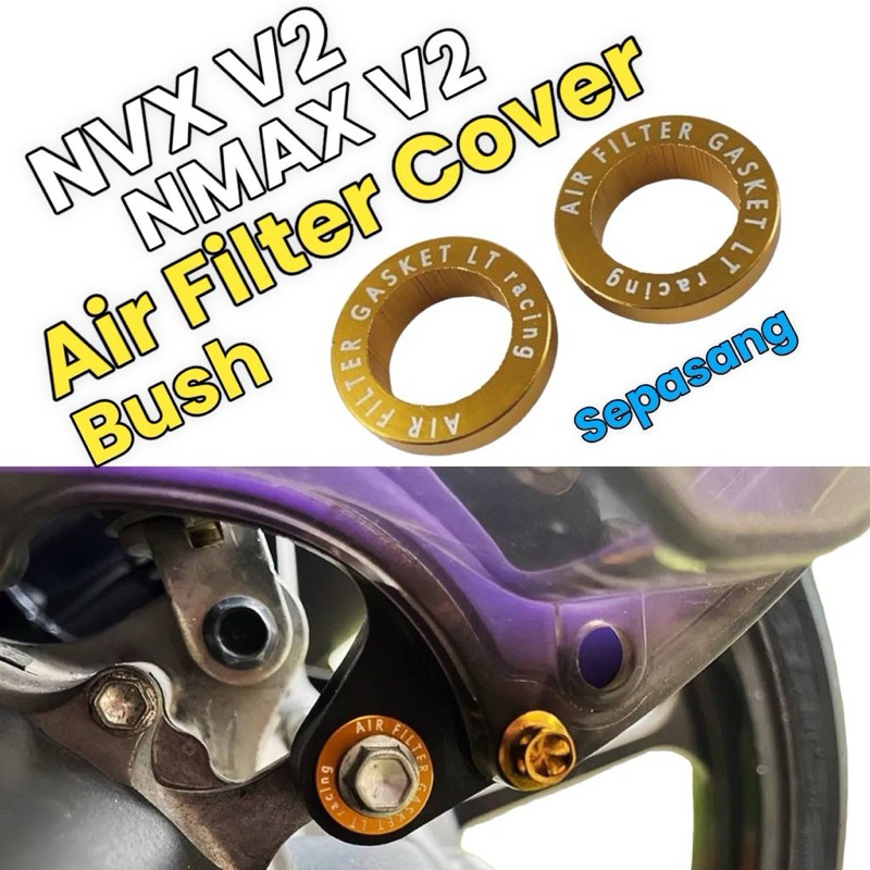 1SET=2PCS AIR FILTER COVER BUSH CNC FOR NVX155 V2 / NMAX155 V2 YAMAHA ...