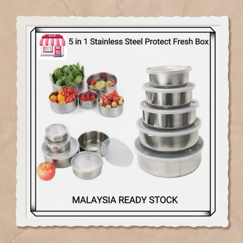 5 in 1 Protect Fresh Box High Quality Stainless Steel Ware Multiple ...