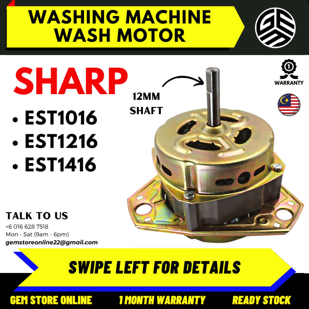 EST1016 / EST1216 / EST1416 SHARP Wash Motor Semi-Auto Washing Machine ...