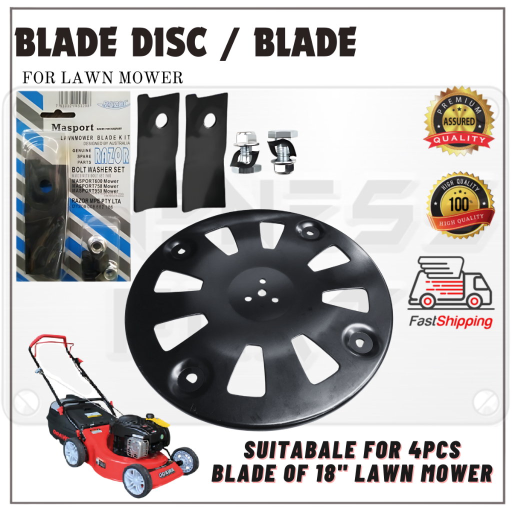 KEY LANDSCAPE ROUND DISC MASPORT'' LAWNMOWER BLADE KIT SET FOR LAWN ...