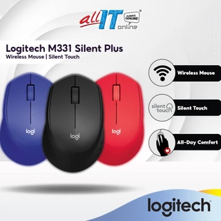Logitech M331 Silent Plus Wireless Mouse | SilentTouch | Comfort | Long Battery Life - Black / Blue / Red