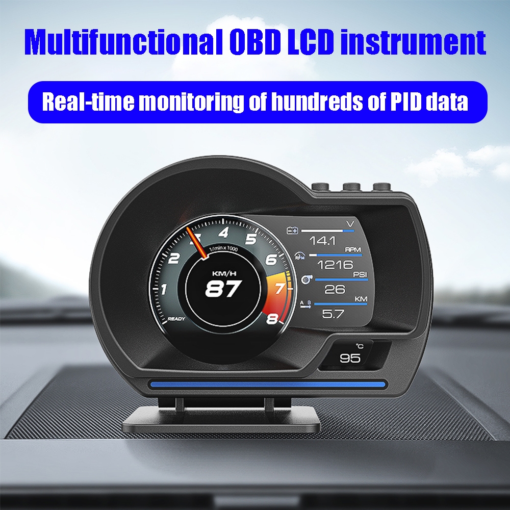 X60 Car OBD HUD Display - Multi-Function Digital Meter With Speed, Water Temp & Fault Code Reading For 12V Vehicles