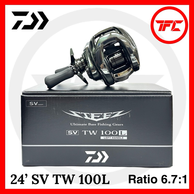 Daiwa 24 STEEZ SV TW 100H Baitcasting Reel – Right Handle, 7.8:1