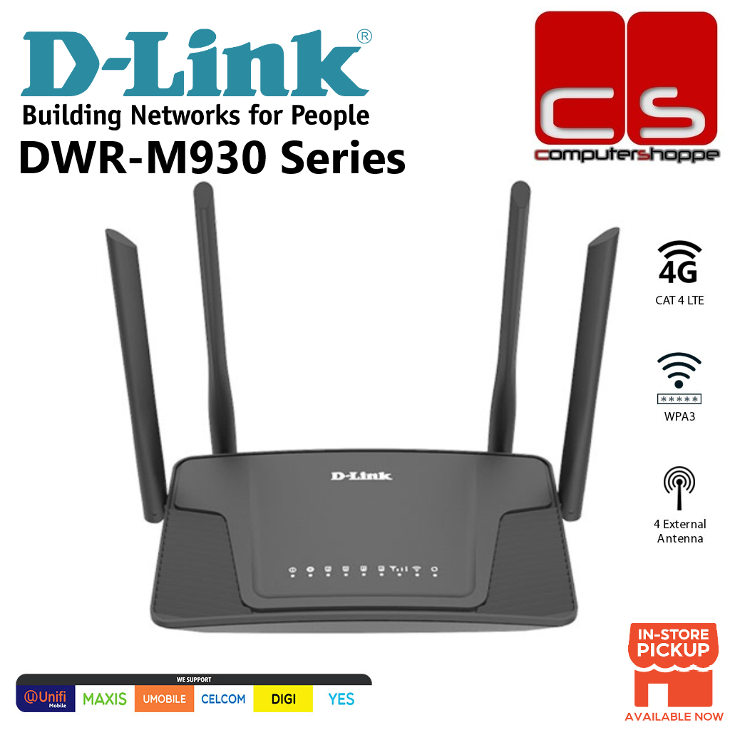 D-Link DWR-M930 Series N300 4G LTE Sim Card Router - DWR-M930 / DWR ...