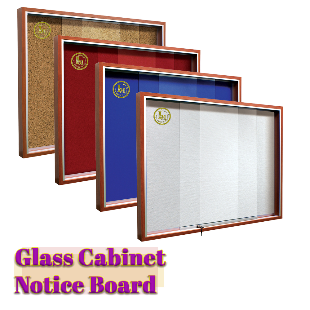 FY 16.27 Wooden Frame Sliding Glass Notice Board \ Papan Notis Lembut ...