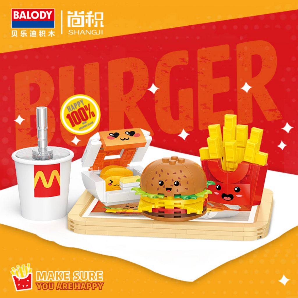 MCD Fast Food Building Blocks Balody Bricks Burger Mai Dang Dang Set ...