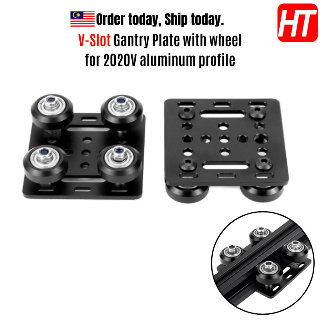 V-Slot Gantry Plate with Wheel for 2020V-Slot Profile 3D Printer/CNC ...