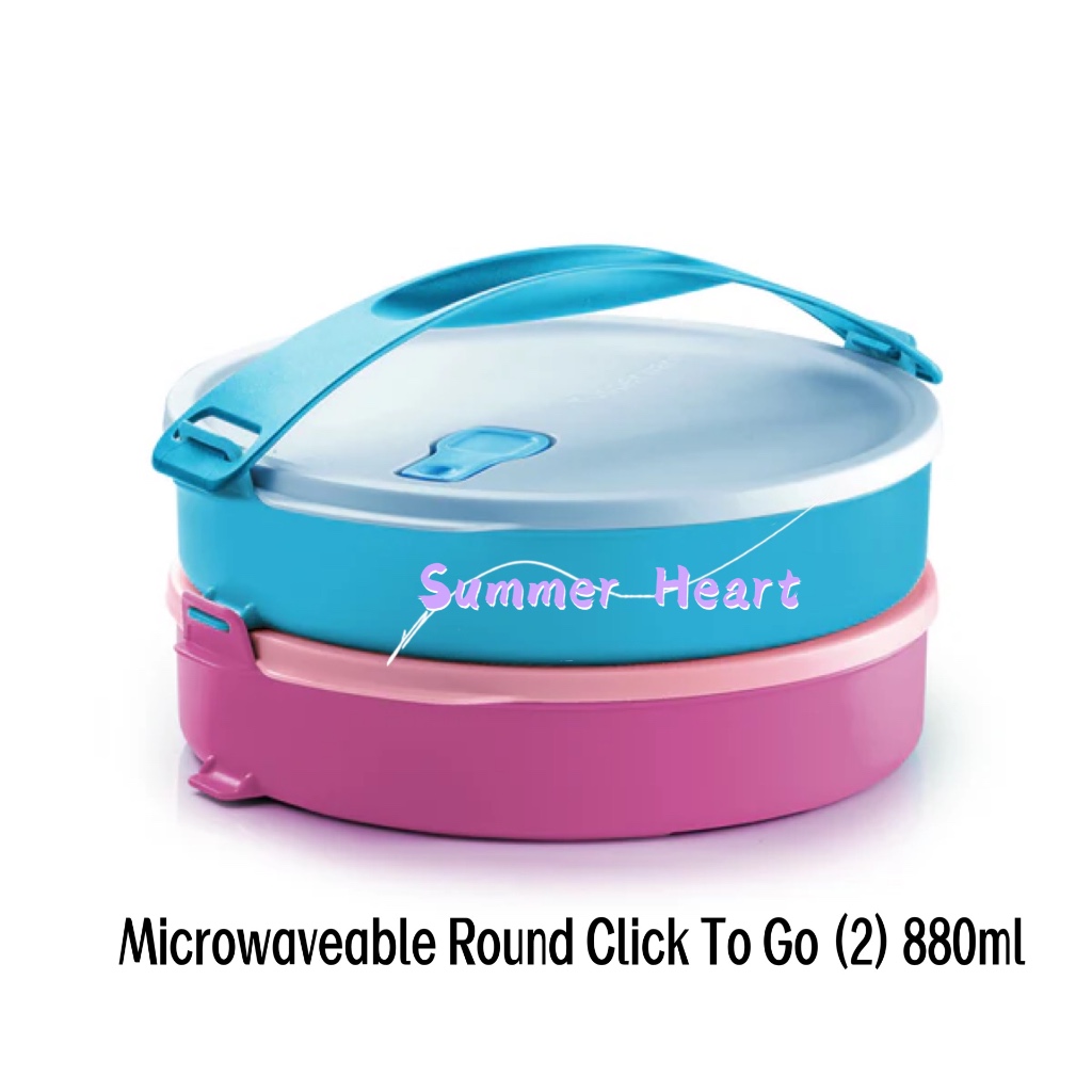 Tupperware Microwaveable Round Click To Go (2) 880ml | Shopee Malaysia