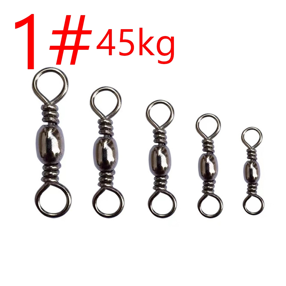 2-way Swivel【2 kaki】Connector Fishing Bearing Barrel Rolling Swivel for ...