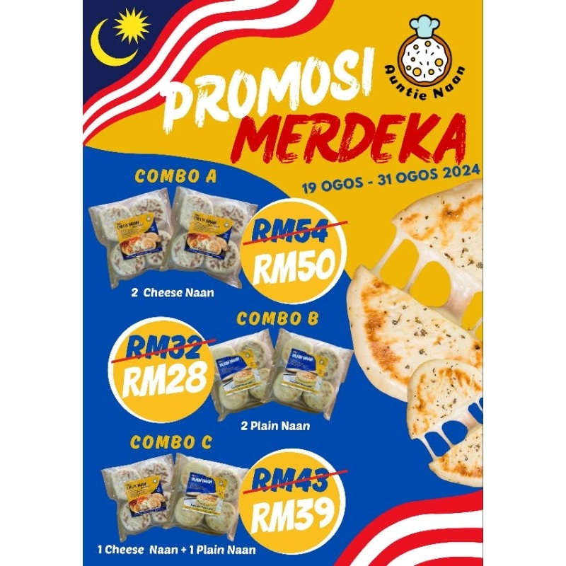 [PROMO MERDEKA] MINI ROTI NAAN CHEESE | PLAIN VIRAL | Shopee Malaysia