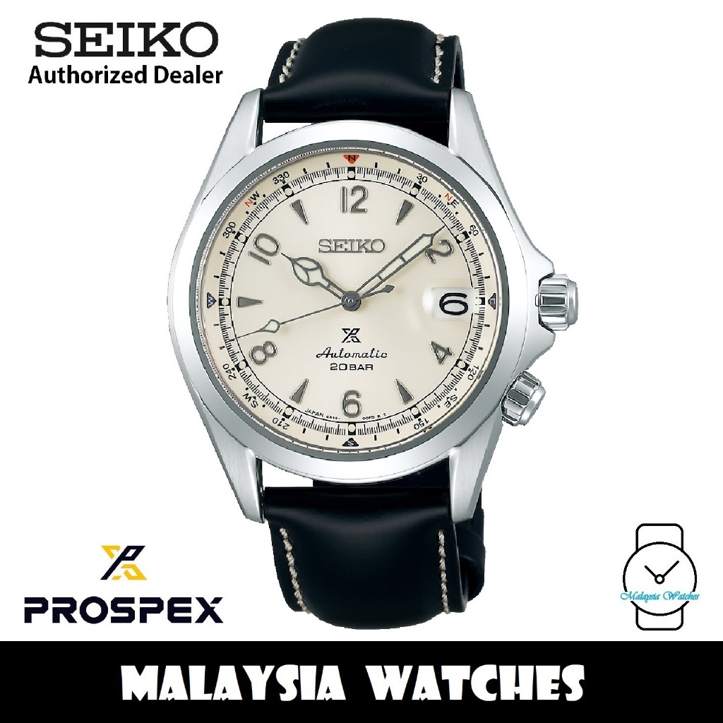 NEW Seiko Prospex Alpinist SPB119J1 White Cream Dial Automatic 200M Made in Japan Black Leather Strap Men s Watch Shopee Malaysia