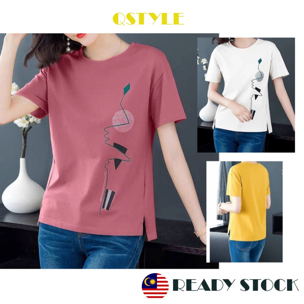 Baju perempuan T shirt tshirt woman kemeja perempuan baju t shirt ...