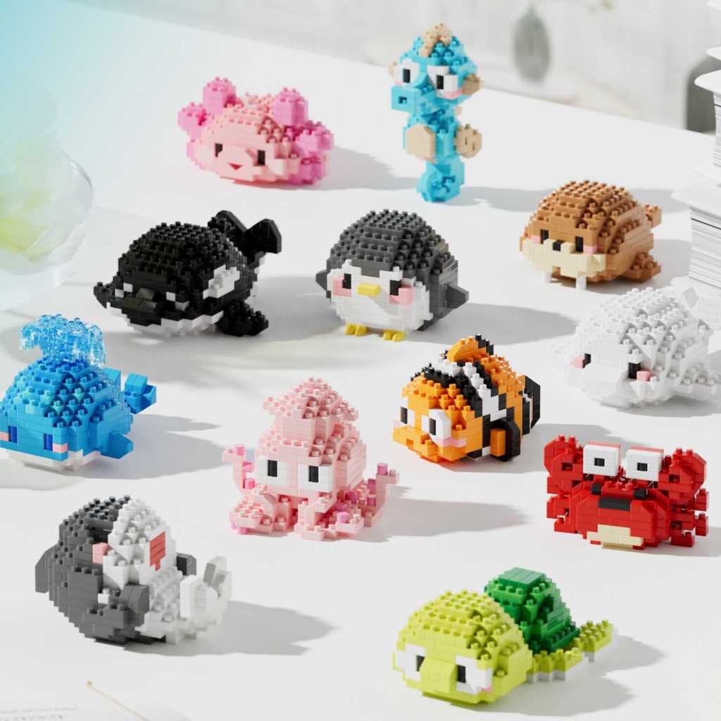 Nano Block Shark Sea Animal Toys 3D Puzzle Building Block Educational ...