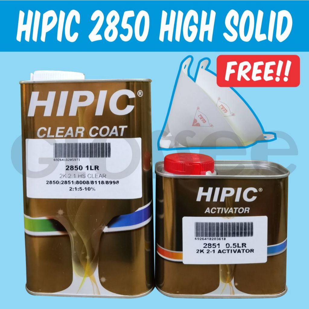 HIPIC 2850 2:1 High Solid Clear 1L + Hardener 2851 500ML Activator ...