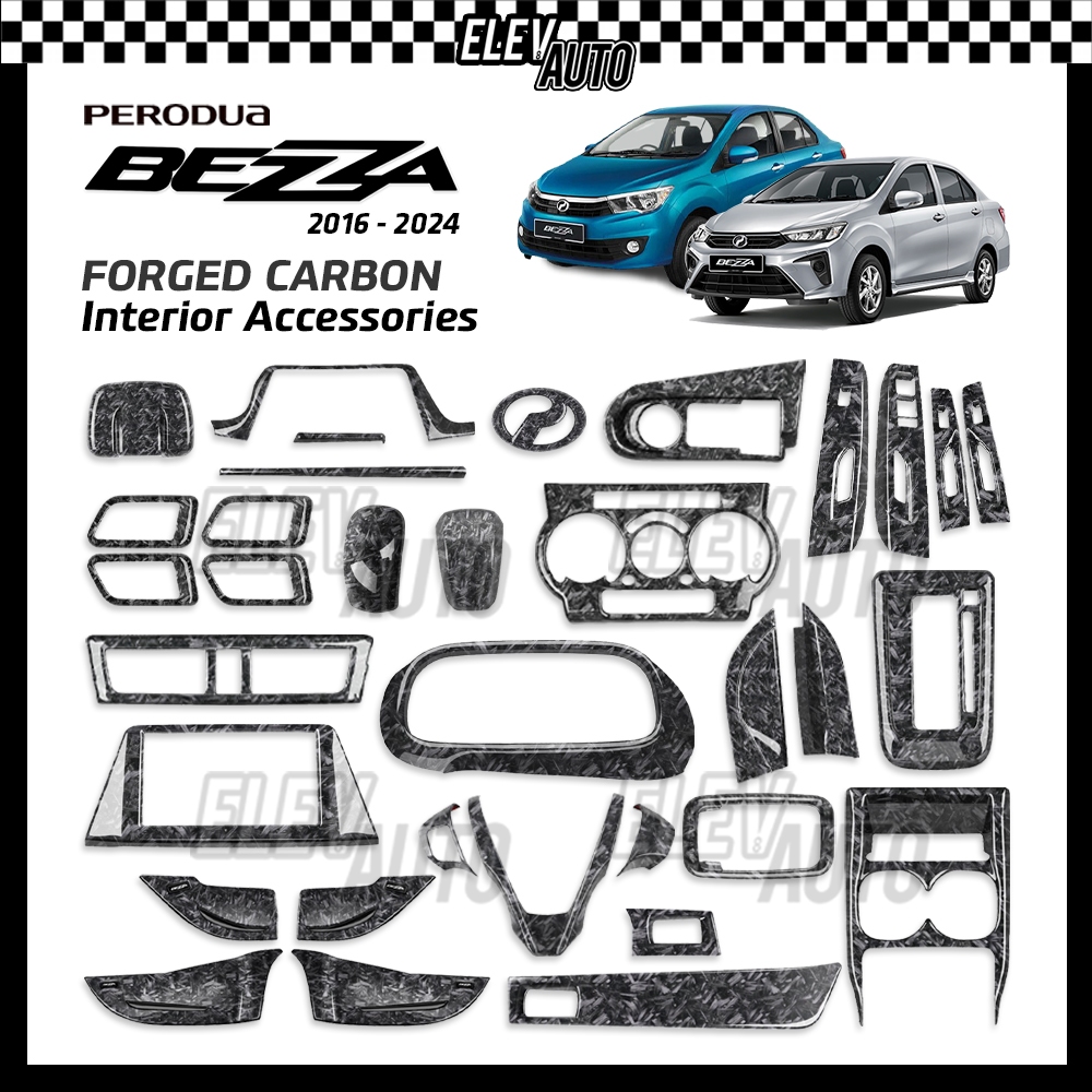 Perodua Bezza 2016 - 2024 FORGED CARBON Interior Accessories Steering ...