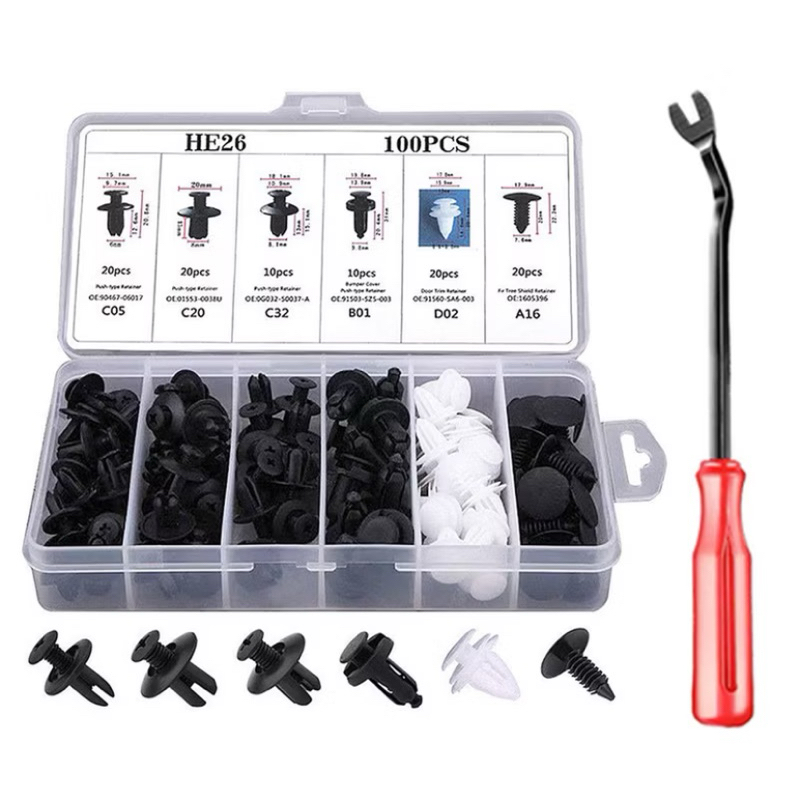 100pc Car Clip Car Fastener Car Bumper Clips Rivet Door Panel Retainer