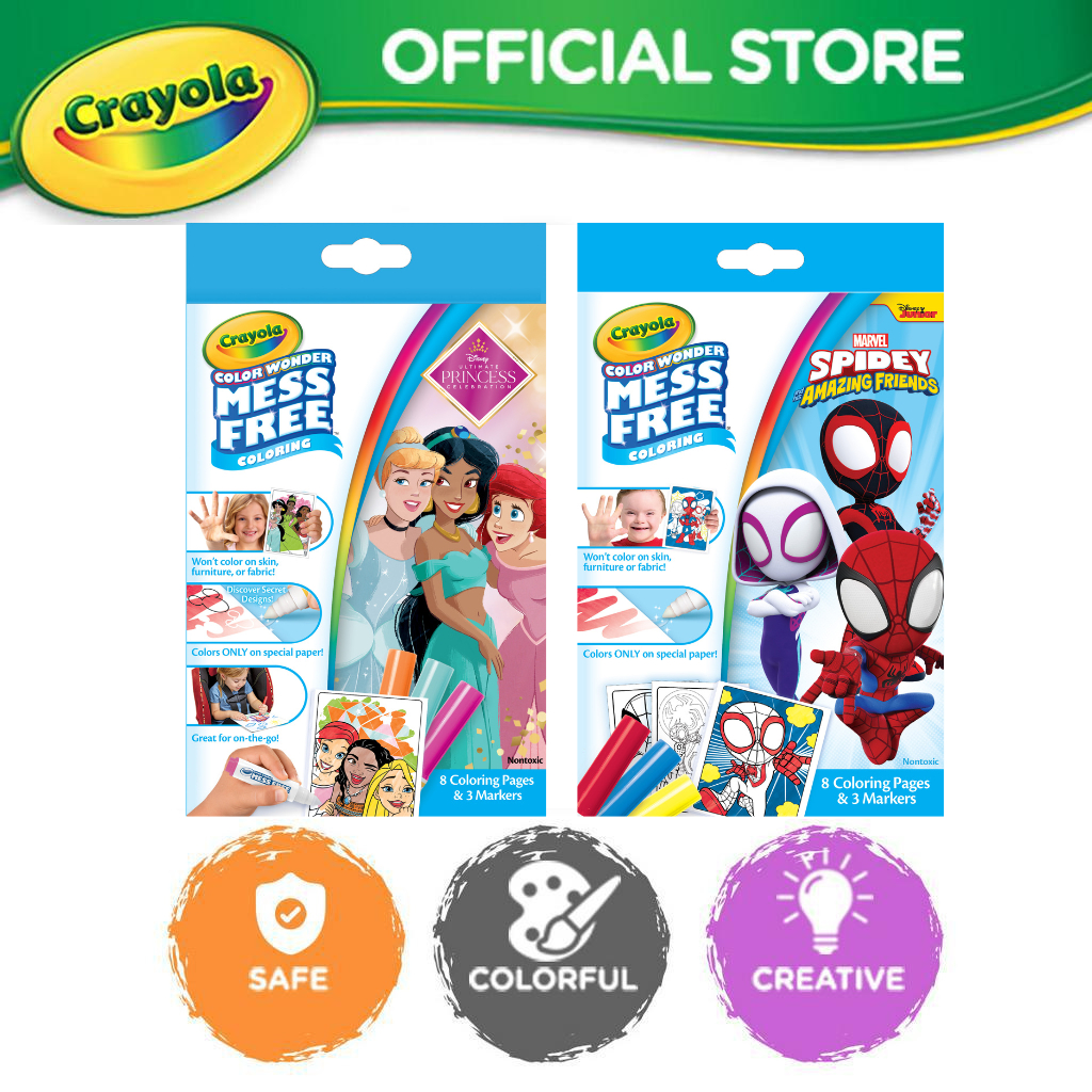 (NEW) Crayola Color Wonder Mini Box Set (Princess / Spidey Amazing ...