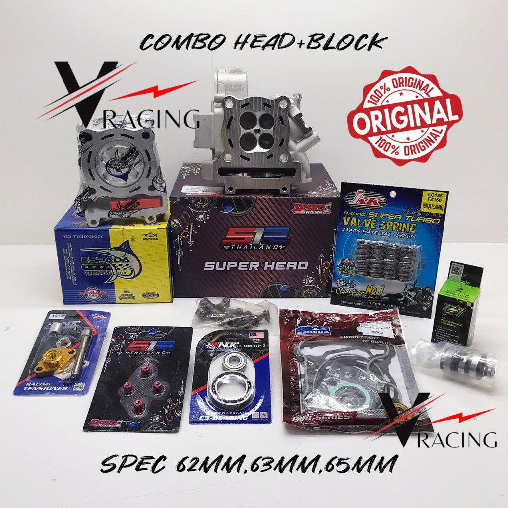 Combo Superhead CNC+Block Y15ZR/LC135 Spec 62MM,63MM,65MM (S1R & LEO ...