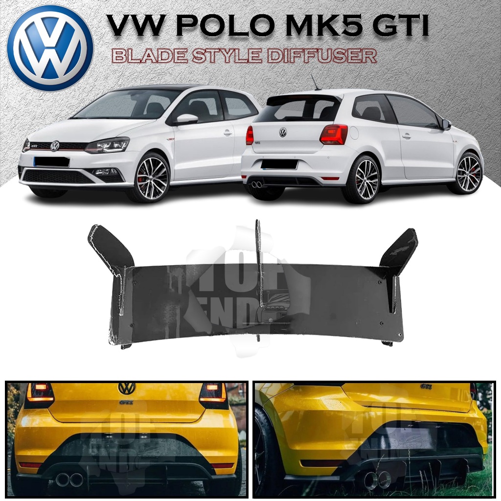 VOLKSWAGEN POLO MK5 6C GTI BLADE STYLE DIFFUSER VW POLO 6C BUMPER ...
