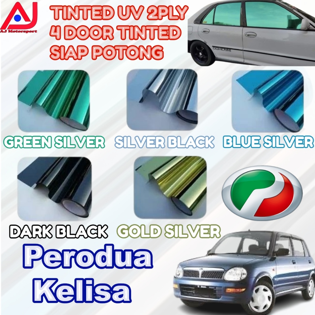 Perodua Kelisa 4 Door Tinted UV 2Ply Siap Potong Tinted Kereta Dark ...