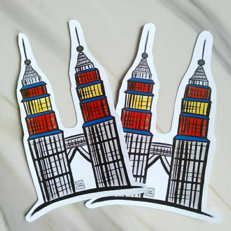 Edisi sticker Menara Berkembar KLCC illustrated by Miya Meya | Shopee ...