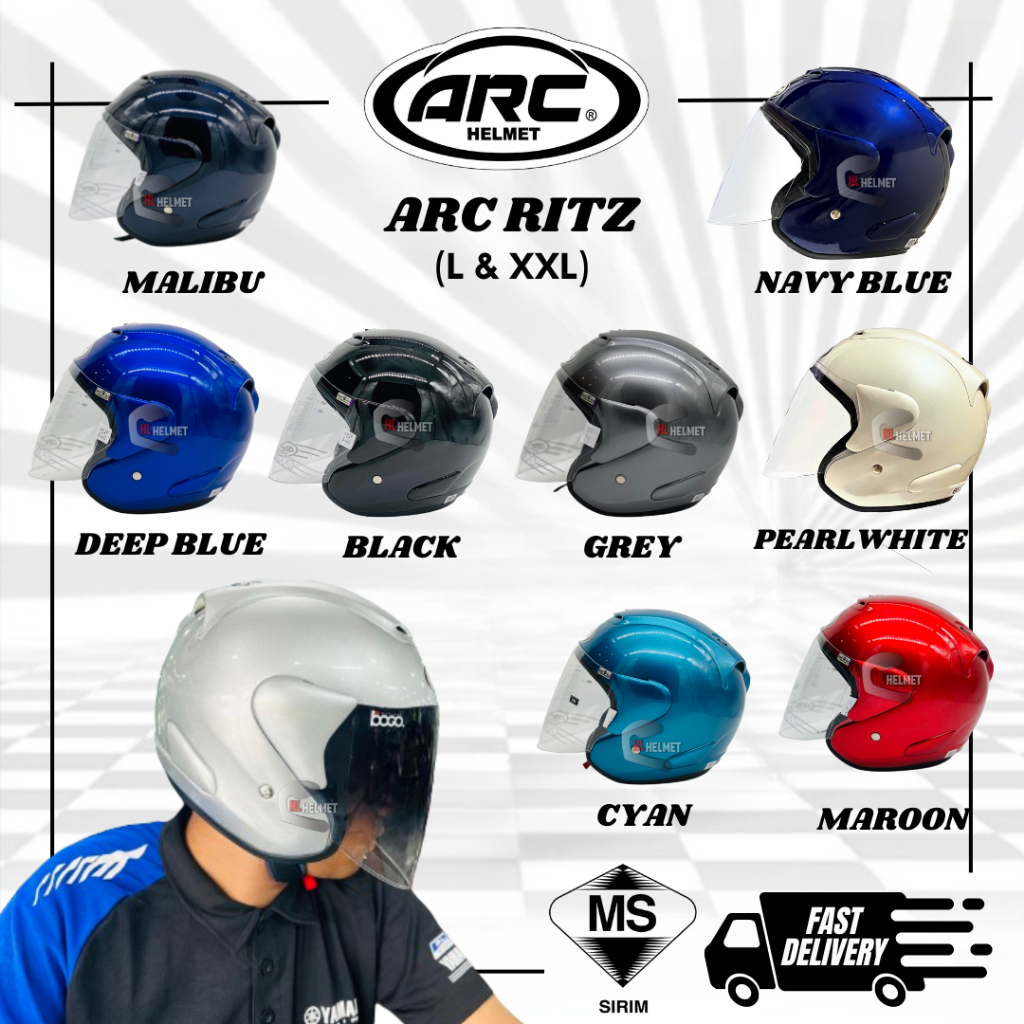 ARC RITZ PLAIN HELMET ARC RITZ ORIGINAL (ARC HELMET RITZ PLAIN COLOUR ...
