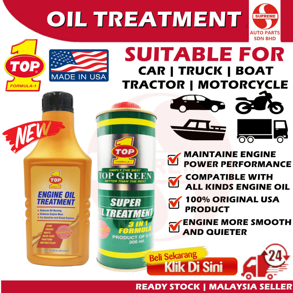 Engine Oil Treatment TOP 1 443ml For Car Truck Tractor Motorcycle ...