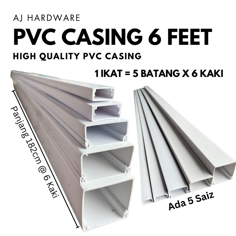 [ 1 Ikat = 5 Batang/6 Kaki ] Electrical PVC Casing 6 Feet High Quality ...