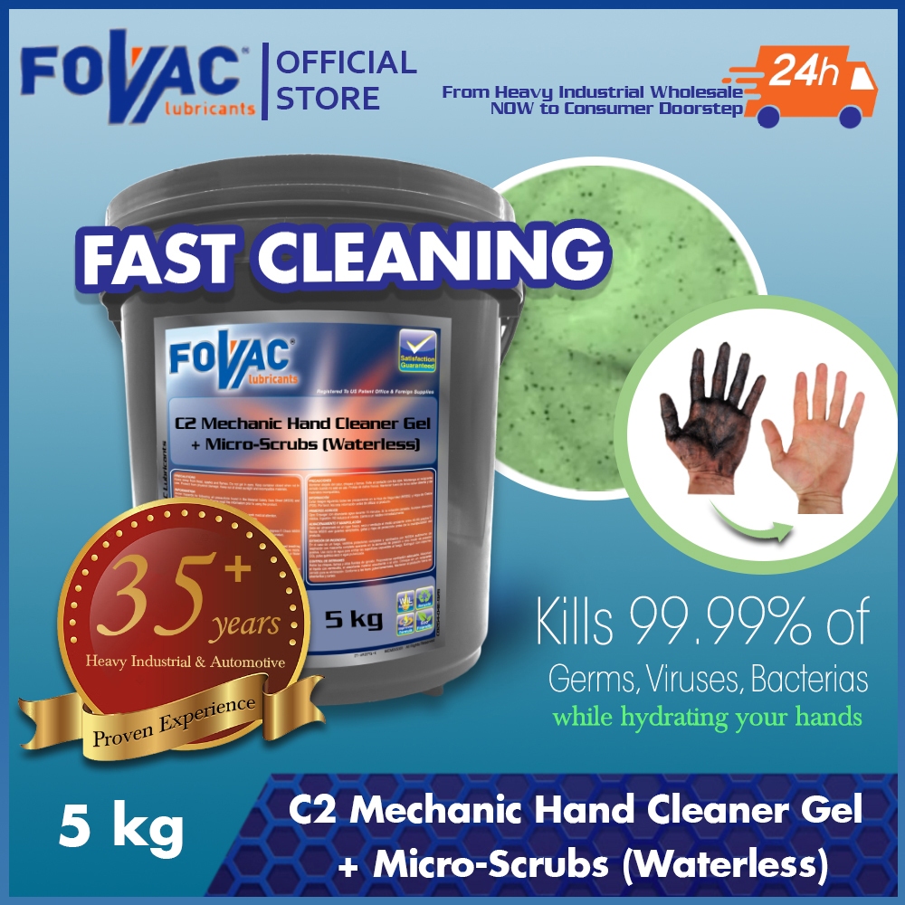 FOVAC C2 Mechanic Hand Cleaner Gel + Micro-Scrubs (Waterless),Mechanic ...